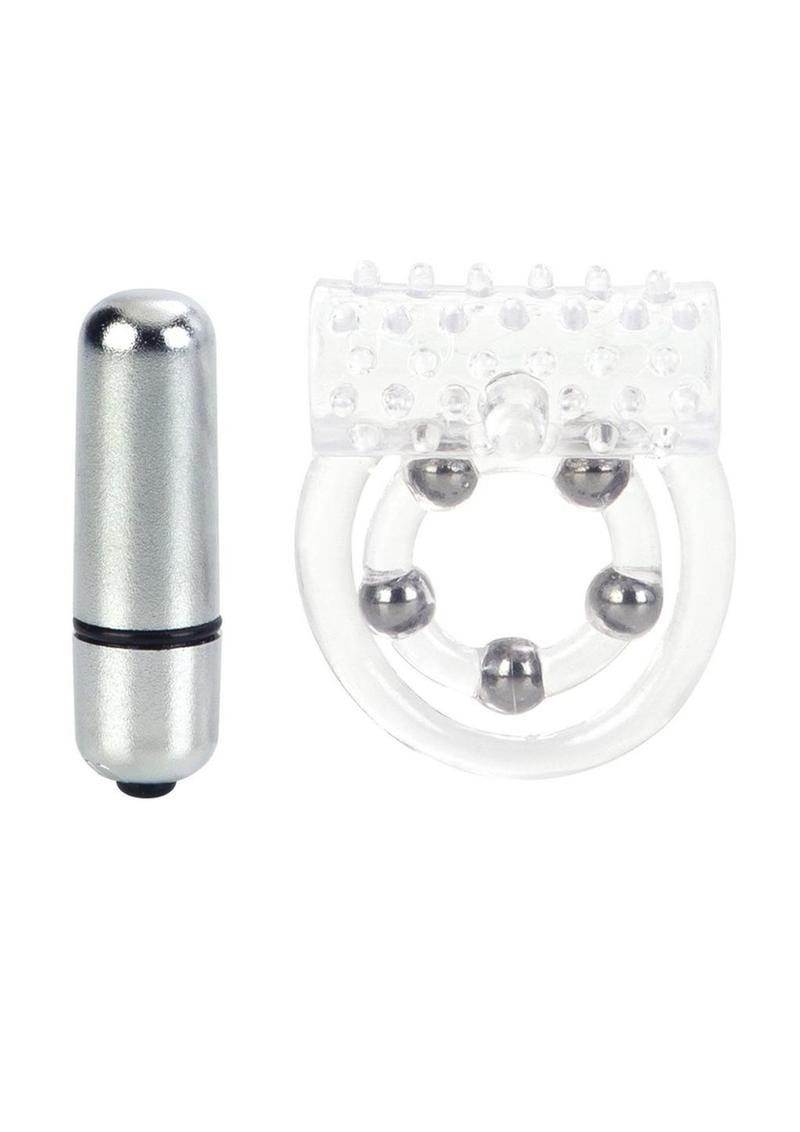 Calexotics 5 Bead Maximus Vibrating Cock Ring With Stimulator
