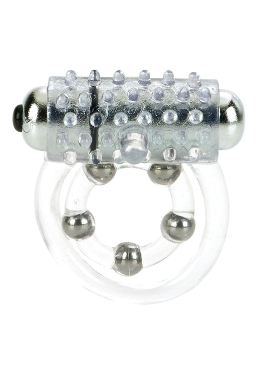 Calexotics 5 Bead Maximus Vibrating Cock Ring With Stimulator