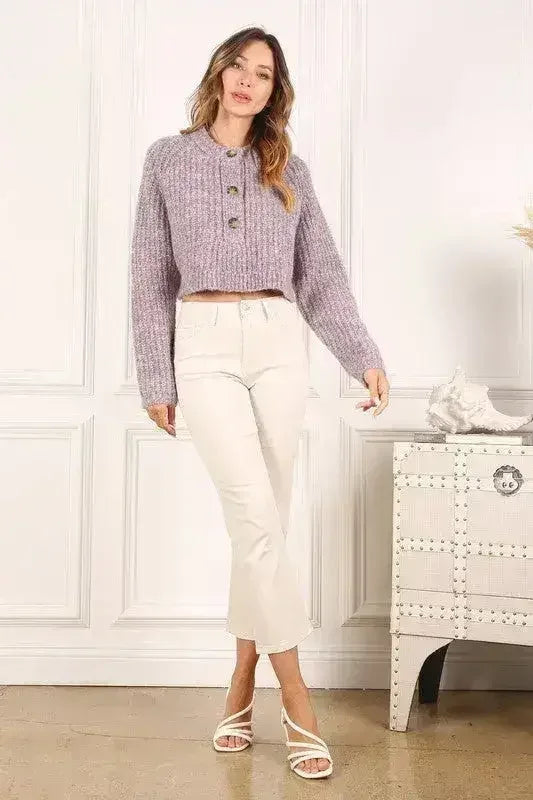 Melange multicolor sweater top