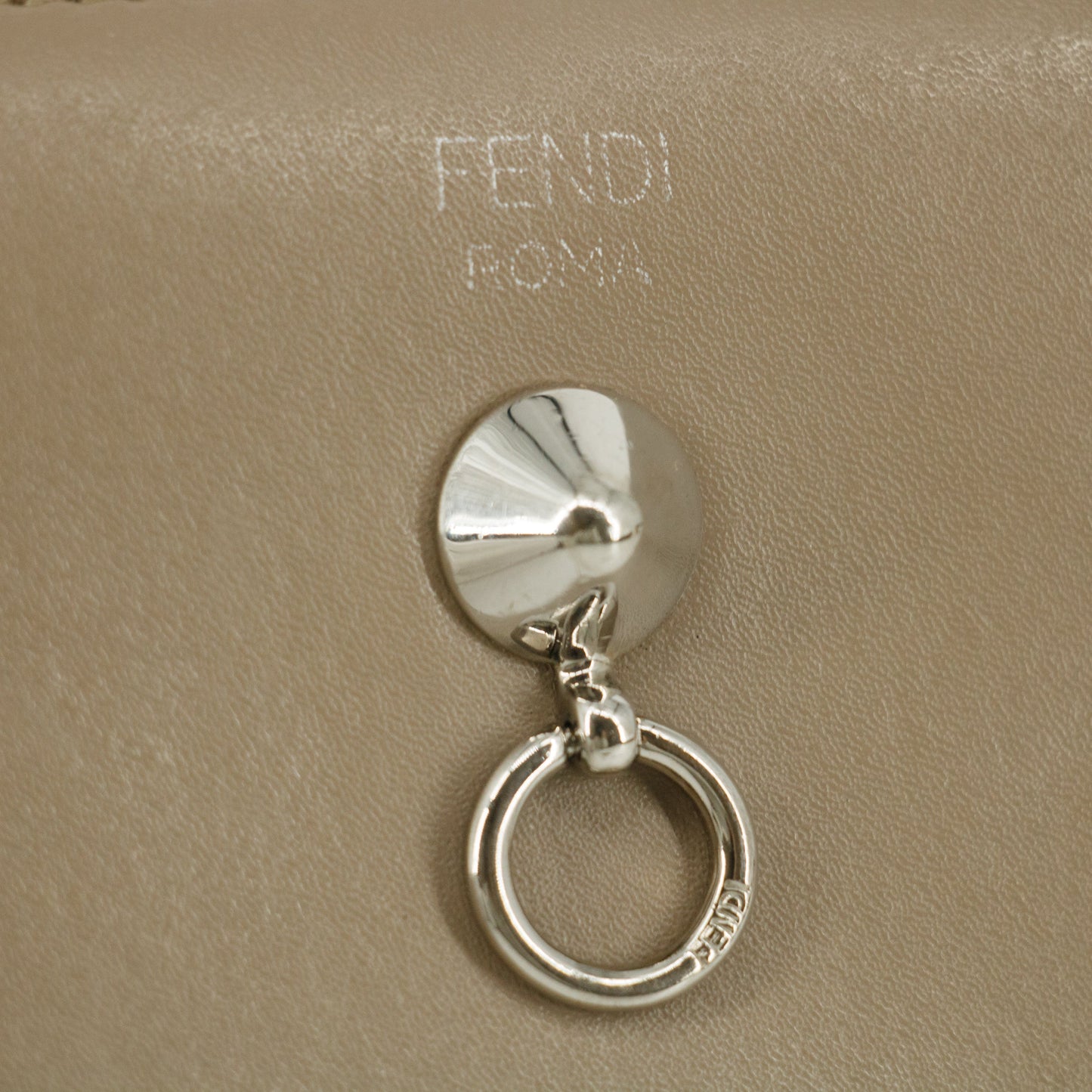 Fendi Grey Leather Zip Around Long Wallet #5189
