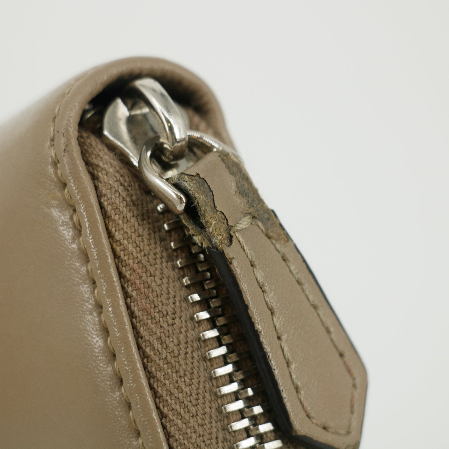 Fendi Grey Leather Zip Around Long Wallet #5189