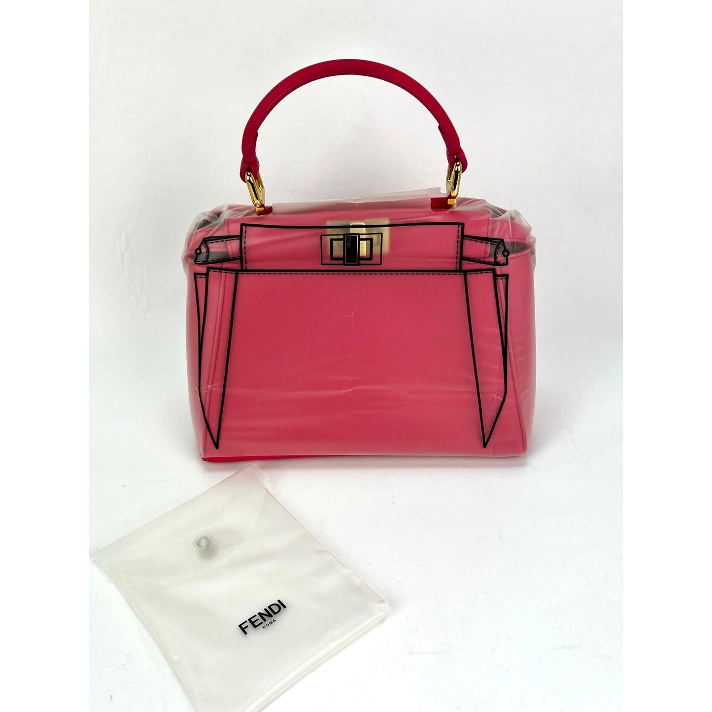 Fendi Mini Peekaboo Pink Leather Hand Shoulder Bag