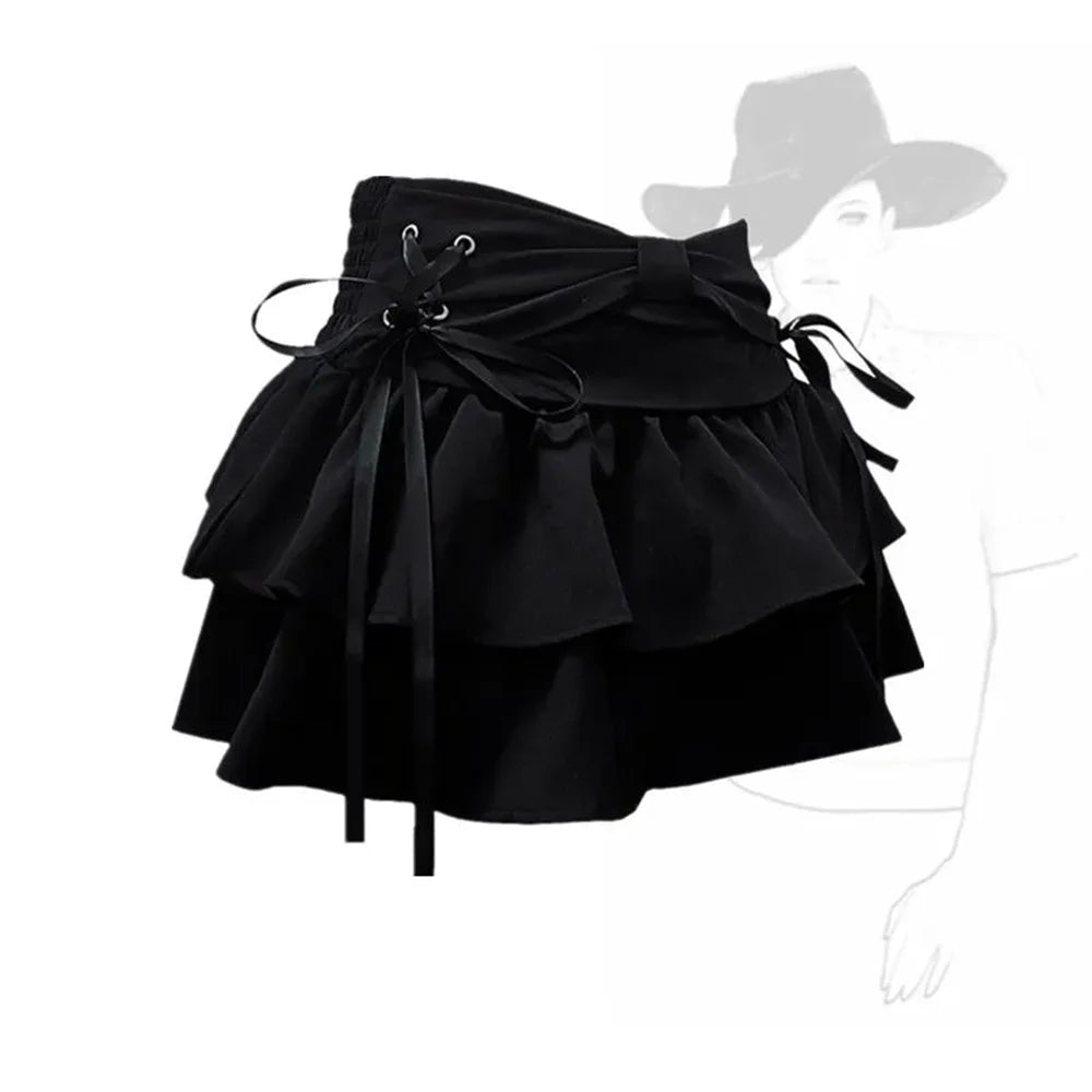 New Fashion Women Hot Girl Sweet Kawaii Bow Vintage Y2k Clothes American Streetwear Sexy Summer A-line Gothic Mini Denim Skirts