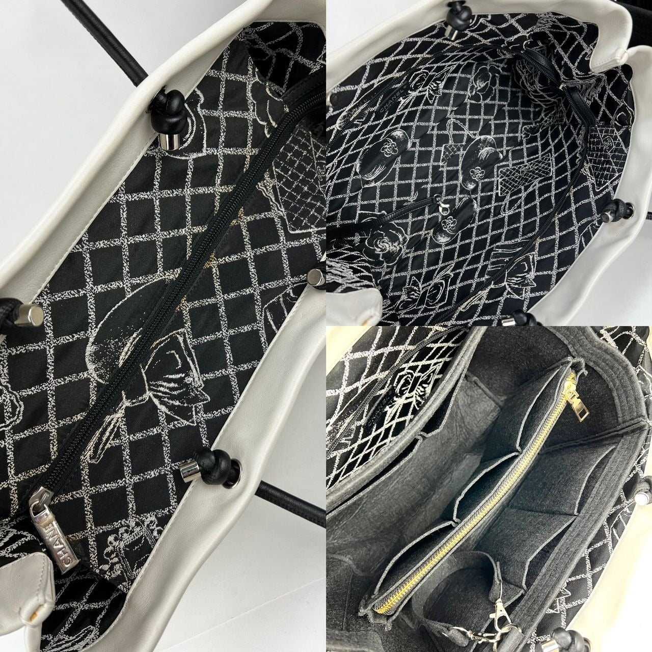 Chanel Essential 31 Rue Cambon Slopping White Leather Tote