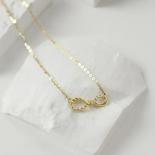 18K Gold Lock Necklace - Octagonal Gemstone Pendant - Adjustable Chain