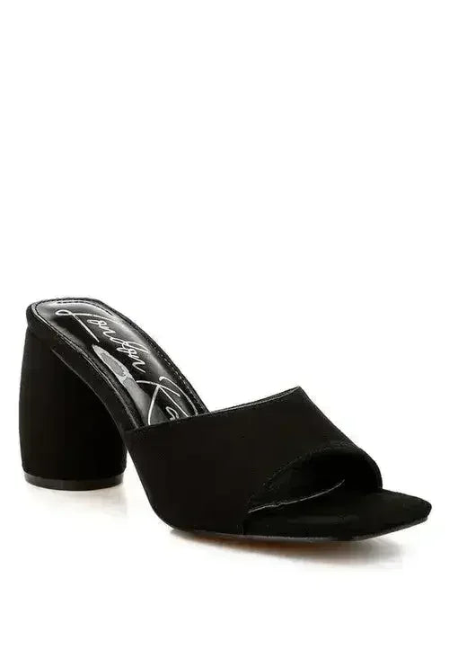 Micro Suede Block Heel Sandals - 3" Walkable Slip-Ons - Office to Outing