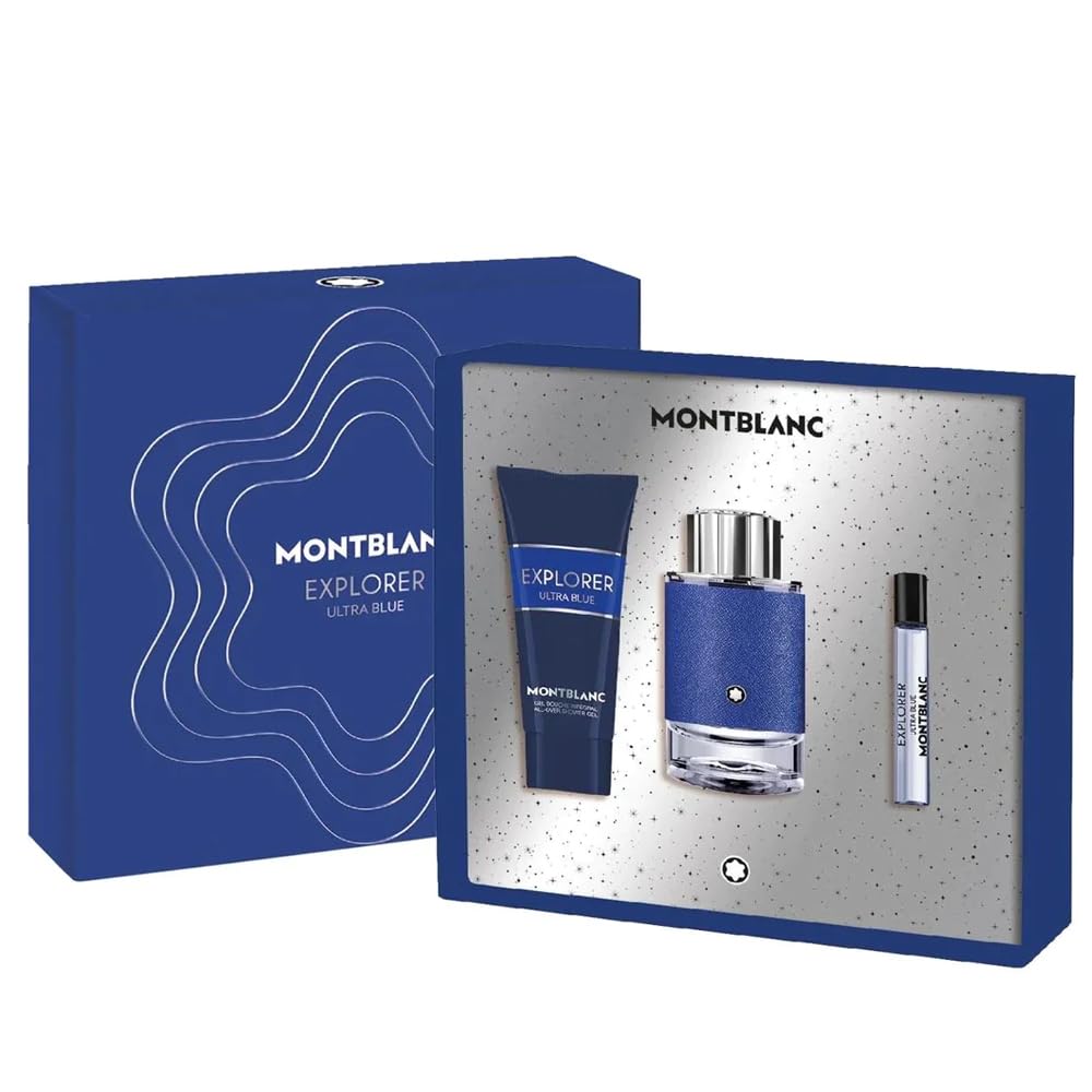 MONTBLANC Explorer Gift Set for Men, Includes: 3.3 Oz EDP, Mini EDP and Gel