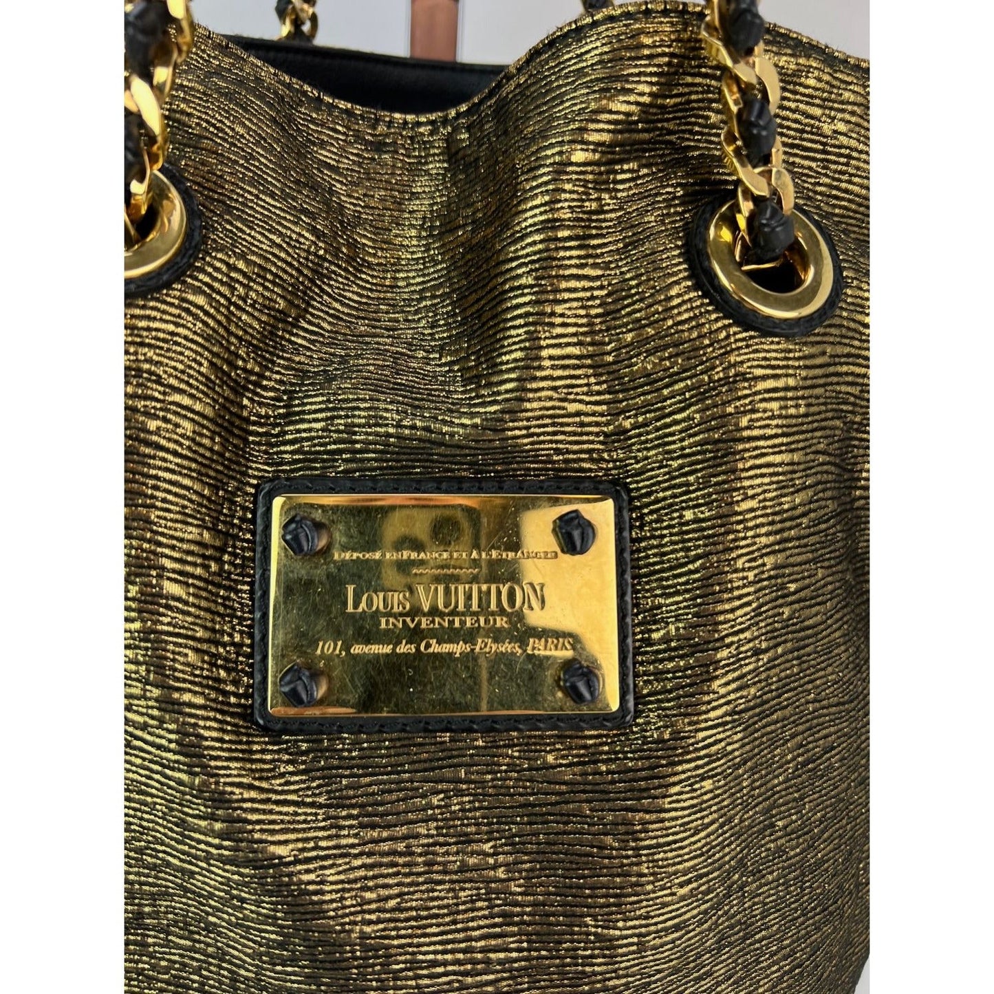 Louis Vuitton Metallic Jacquard double Jeu Soft Gold Tote