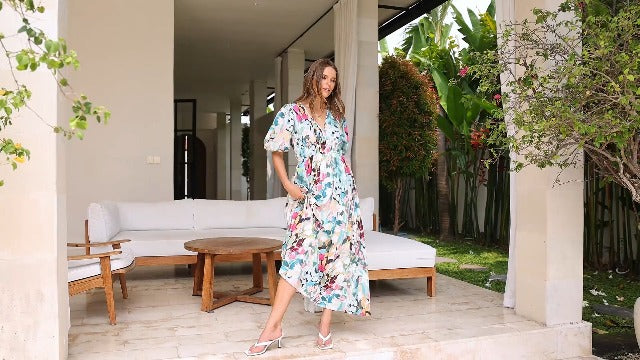 Easter Dress Women - Sissyaki Women's Boho Floral Midi Dress Smocked Beach Flowy Dress