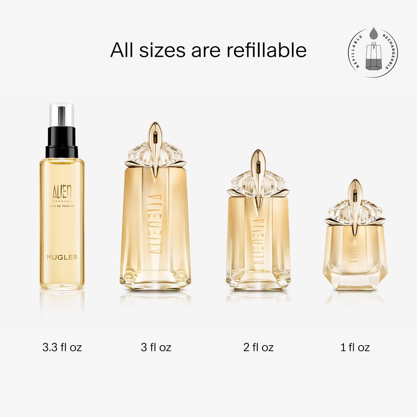 Mugler Alien Goddess Eau de Parfum Refillable Spray for Women 2 Oz