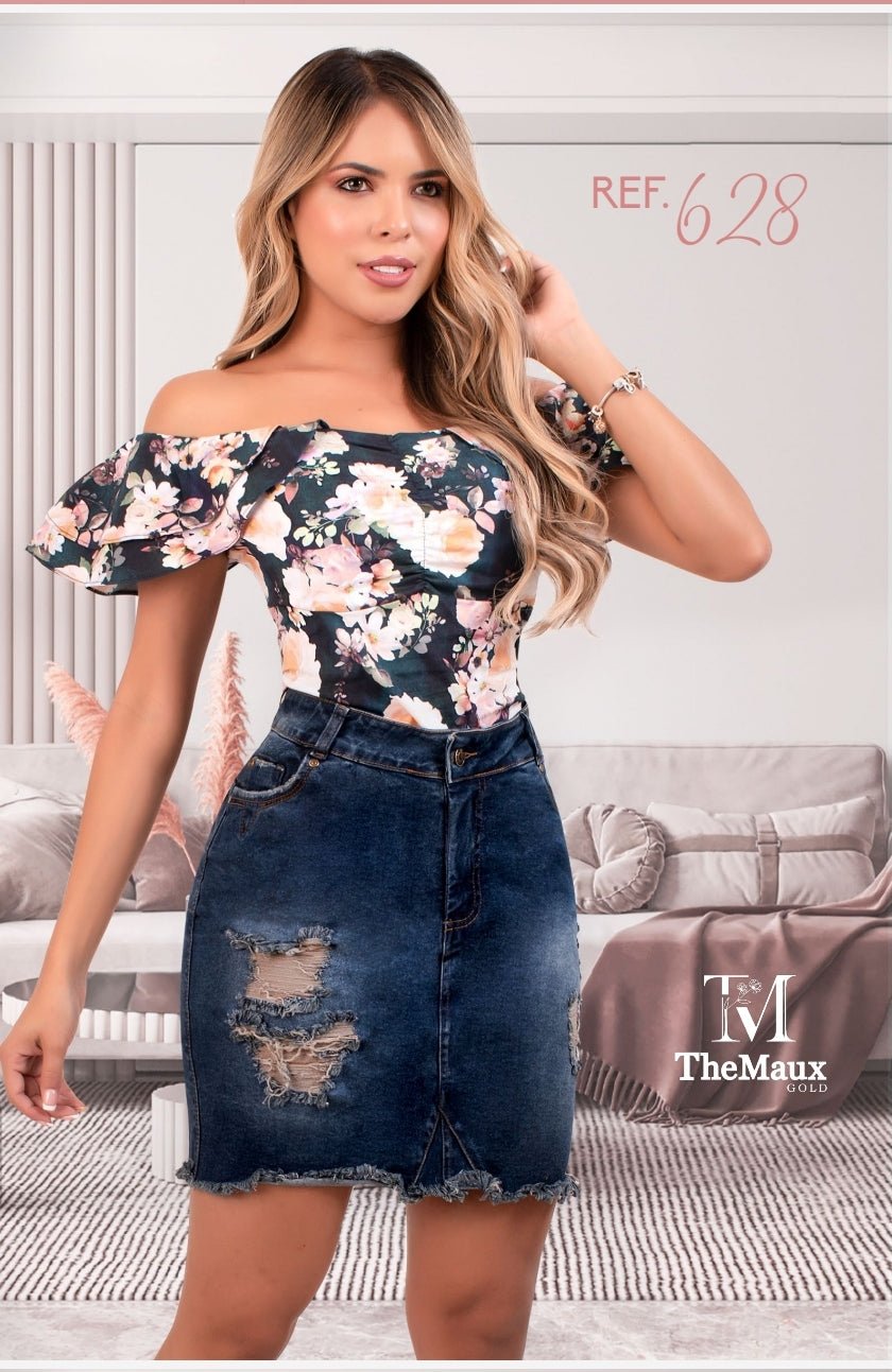 628 100% Authentic Colombian Push Up Skirt