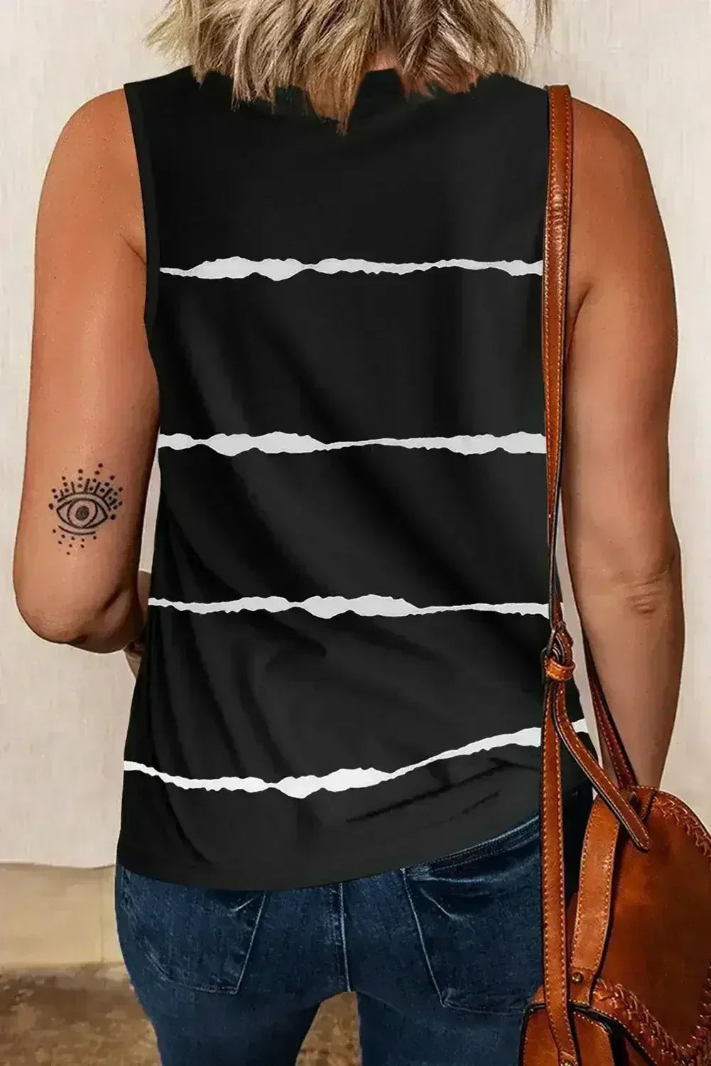 Apricot Allover Leopard Print Round Neck Tank Top