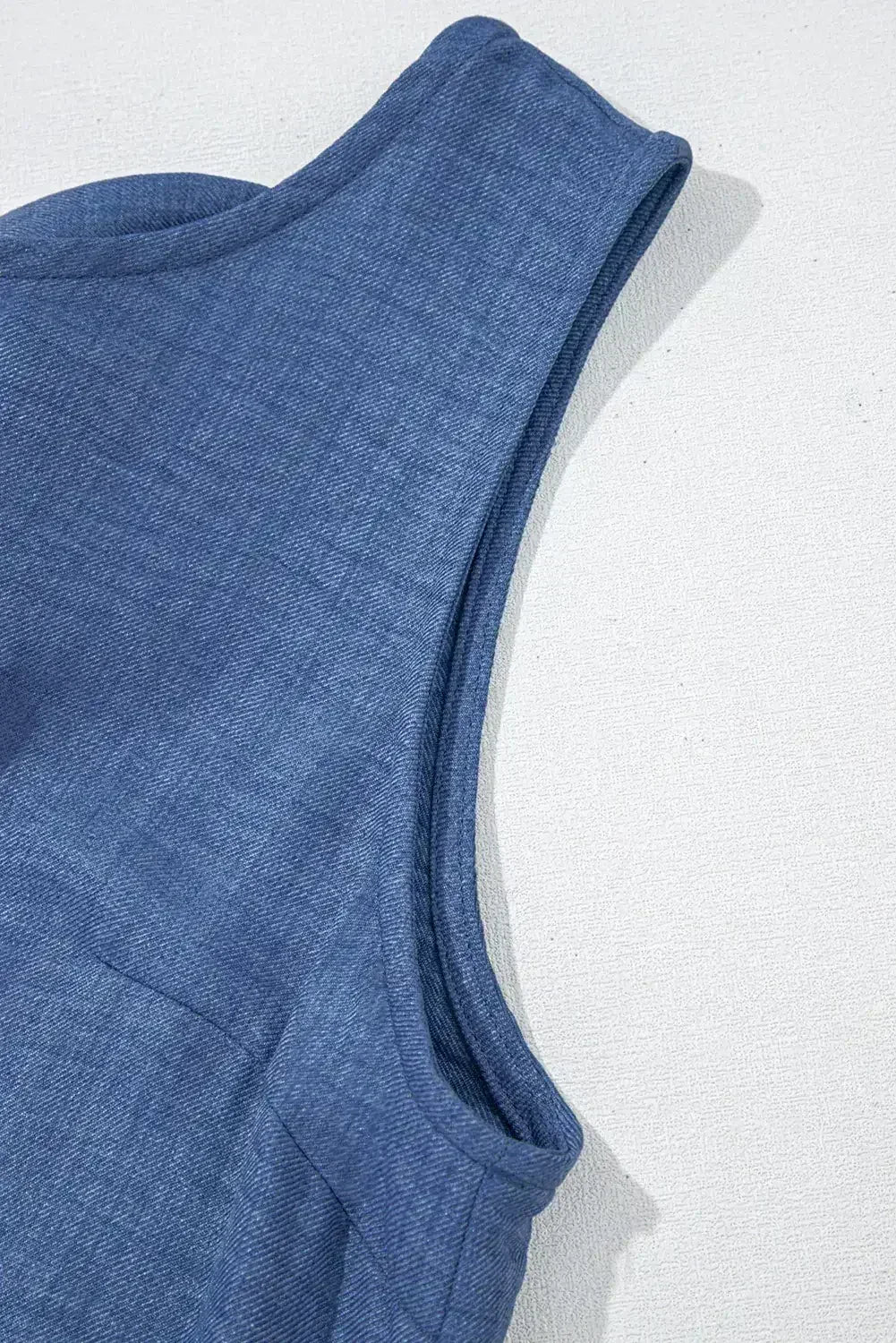 Ashleigh Blue Sleeveless Knot Backless Ruffle Hem Mini Dress