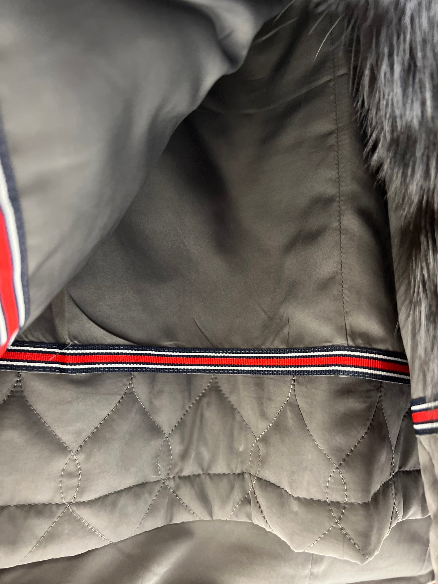 Genuine Silver Fox Fur Rabbit Fur Insulated Parka