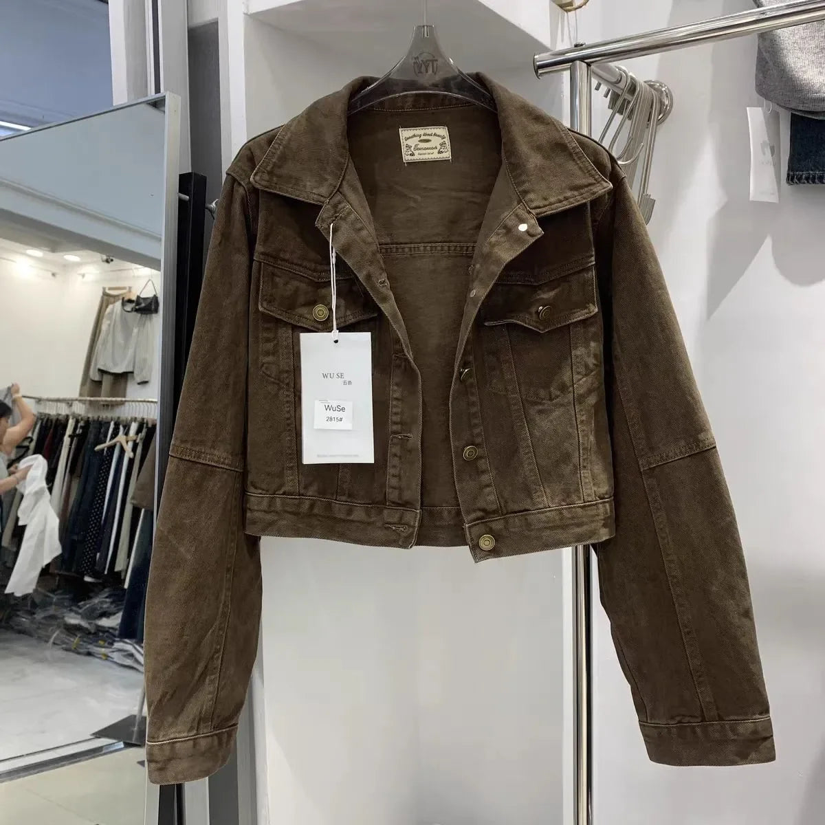 Blue Denim Top Women Autumn Classic Style Short Coat New Korean Fashion  Chic Pockets O-Neck Female Ropa De Mujer Loose Jackets