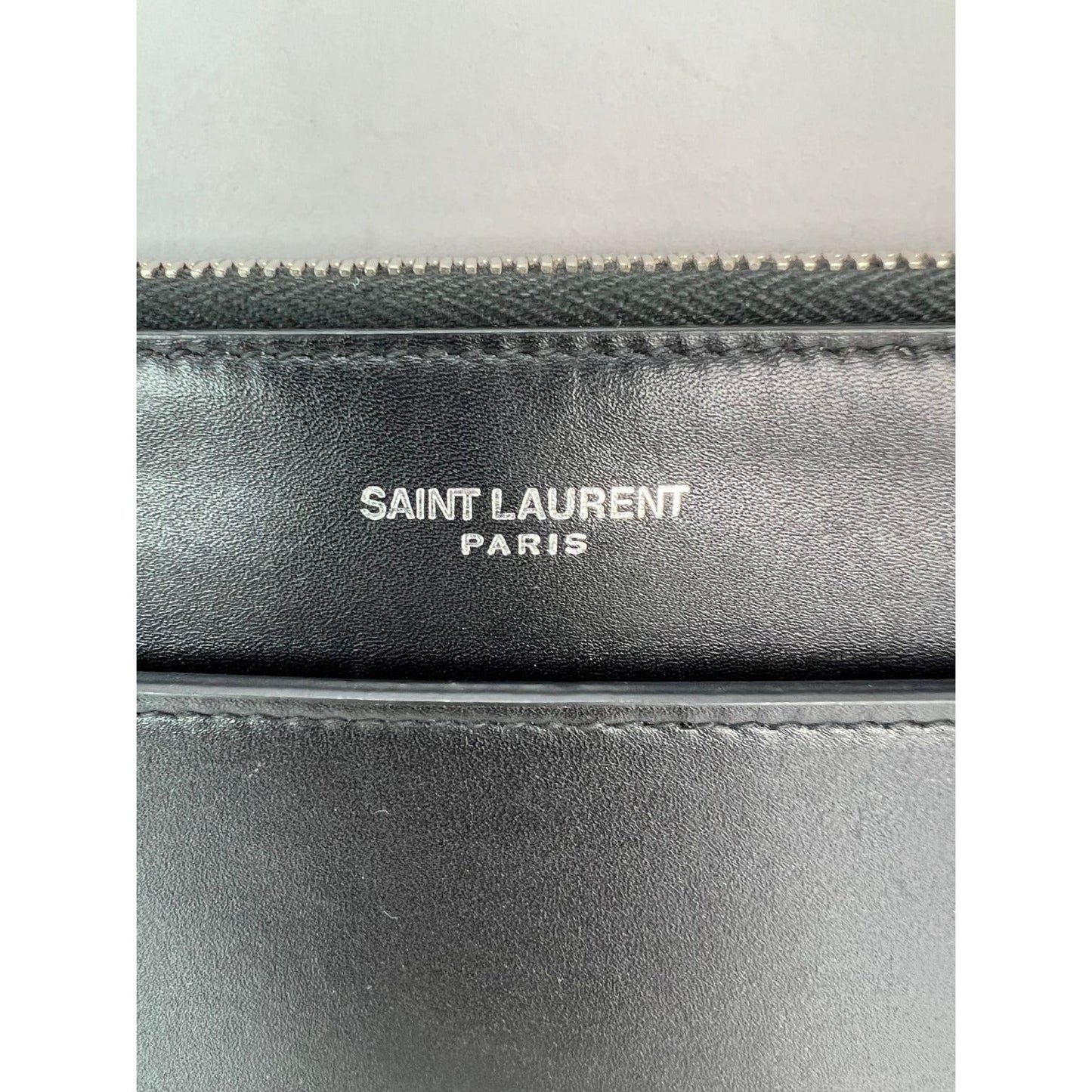Saint Laurent Black Smooth Leather I-Pad Case Clutch