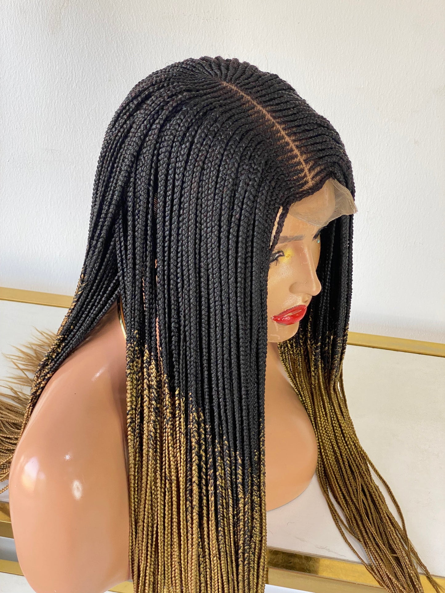 Ready to Ship - Tribal Cornrow Braided Wig (Closure Lace)