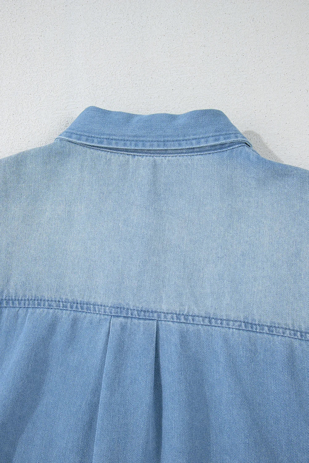 Beau Blue Washed Raw Hem Denim Shirt Dress