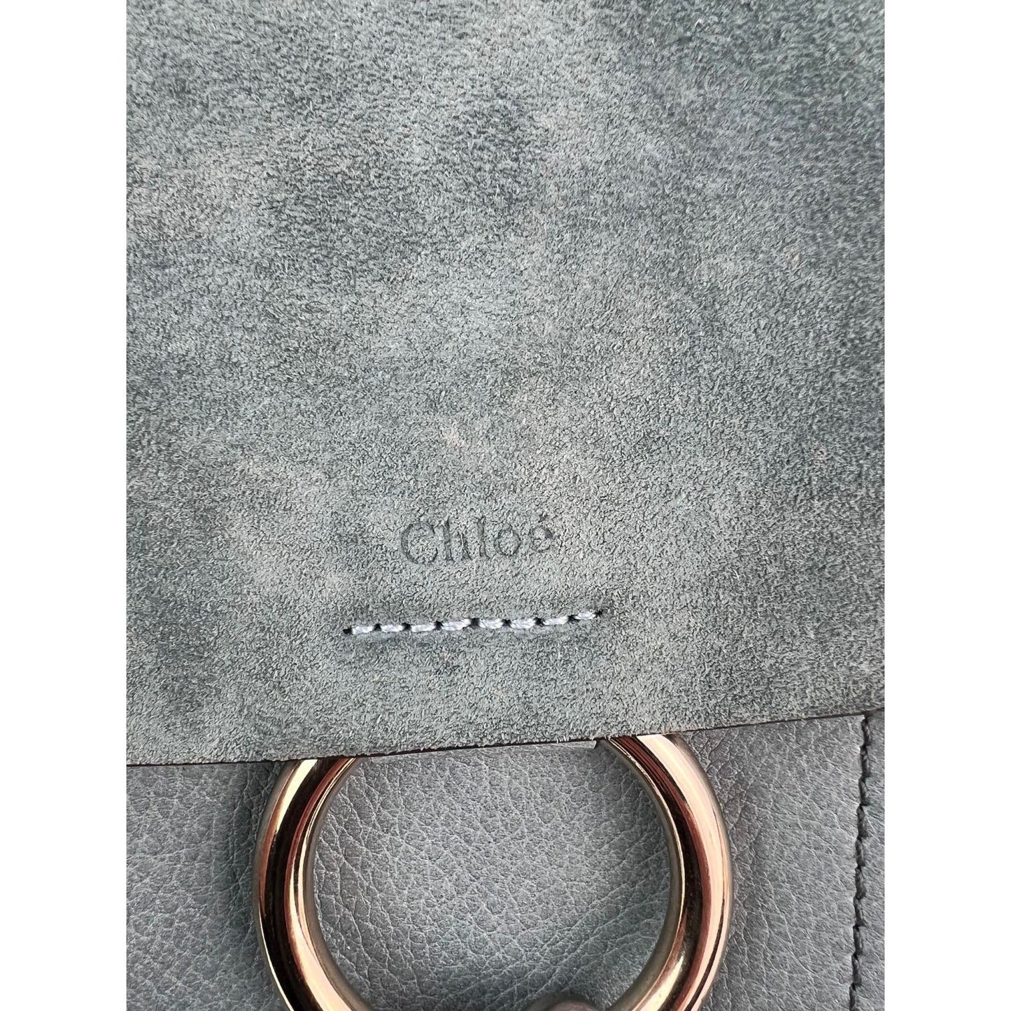 Chloe Blue Faye Mini Suede and Leather Backpack Bag