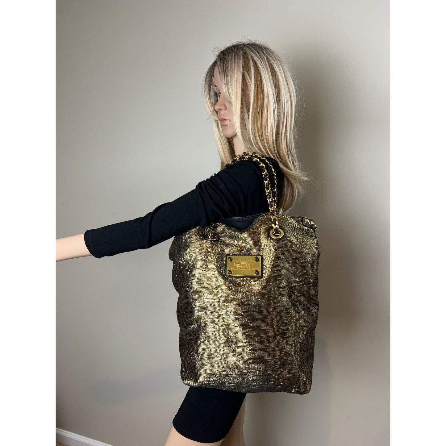 Louis Vuitton Metallic Jacquard double Jeu Soft Gold Tote