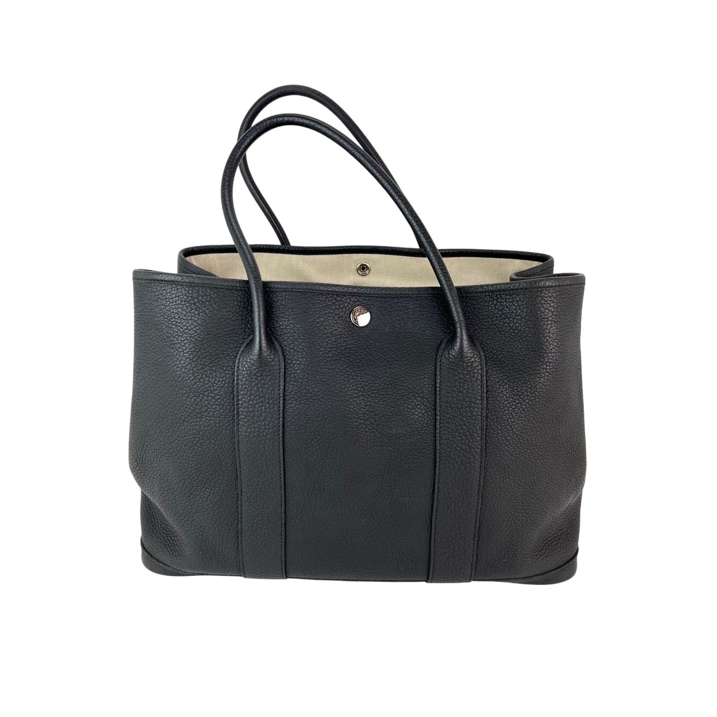 Hermes Negonda Garden Party MM 36 Black Leather Tote