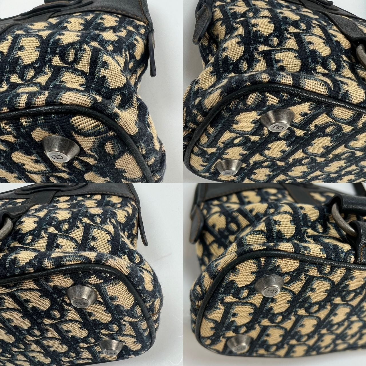 CHRISTIAN DIOR Monogram Trotter CD Blue Canvas Hand Bag