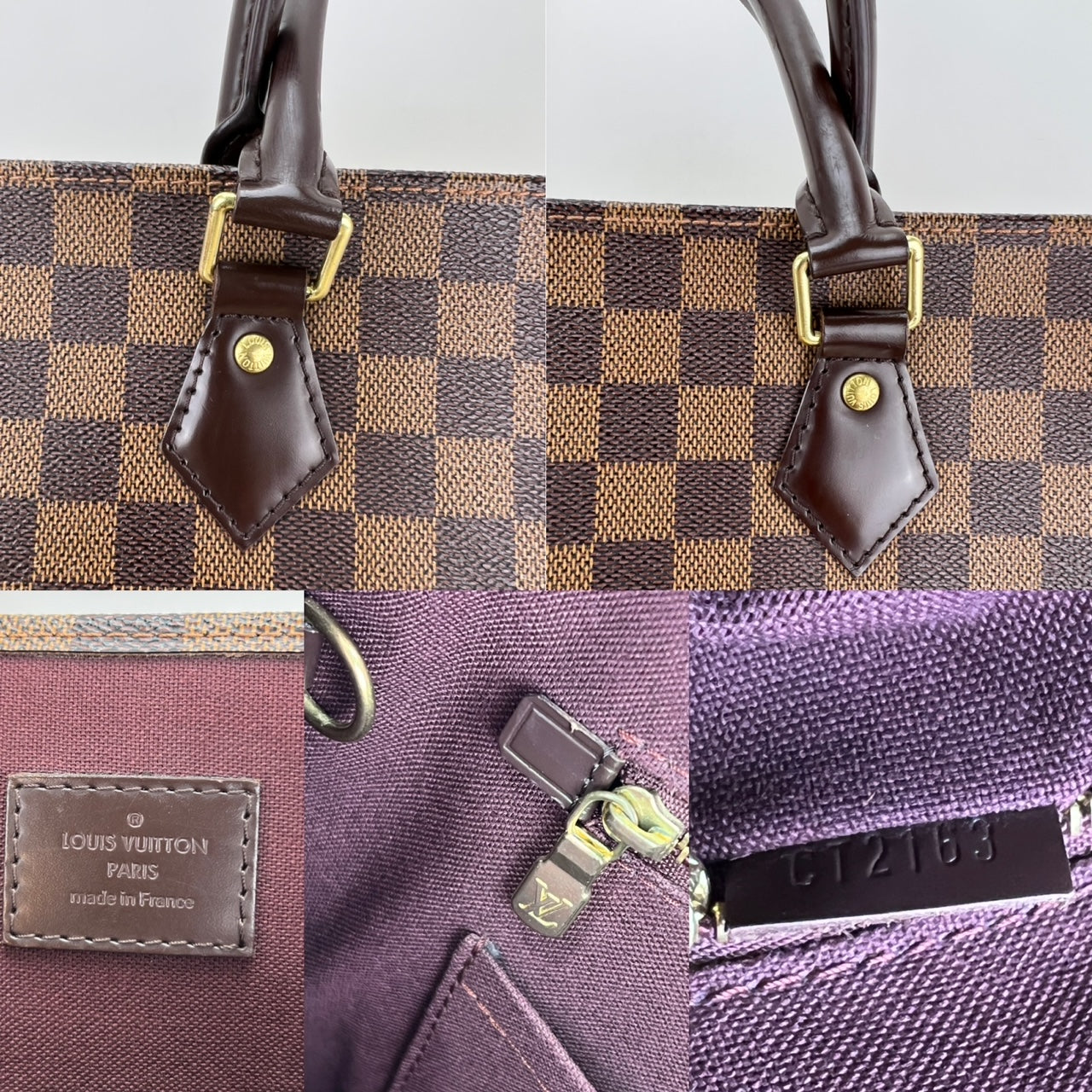 Louis Vuitton Sac Plat  Brown Damier Ebene Canvas Shopping Tote Bag