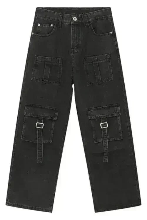 Mid Rise Men's Jeans with Cargo Pockets