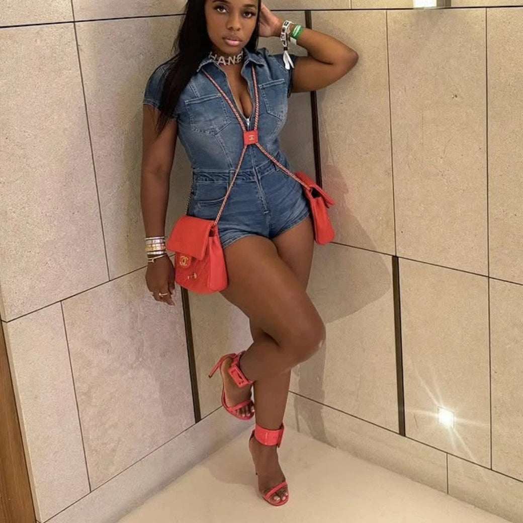 Demin Overalls Women Jumpsuits Mom Jeans One Piece Short Pants High Waist Rompers Y2k Streetwear Jumpsuit Summer 2025 Bodycon