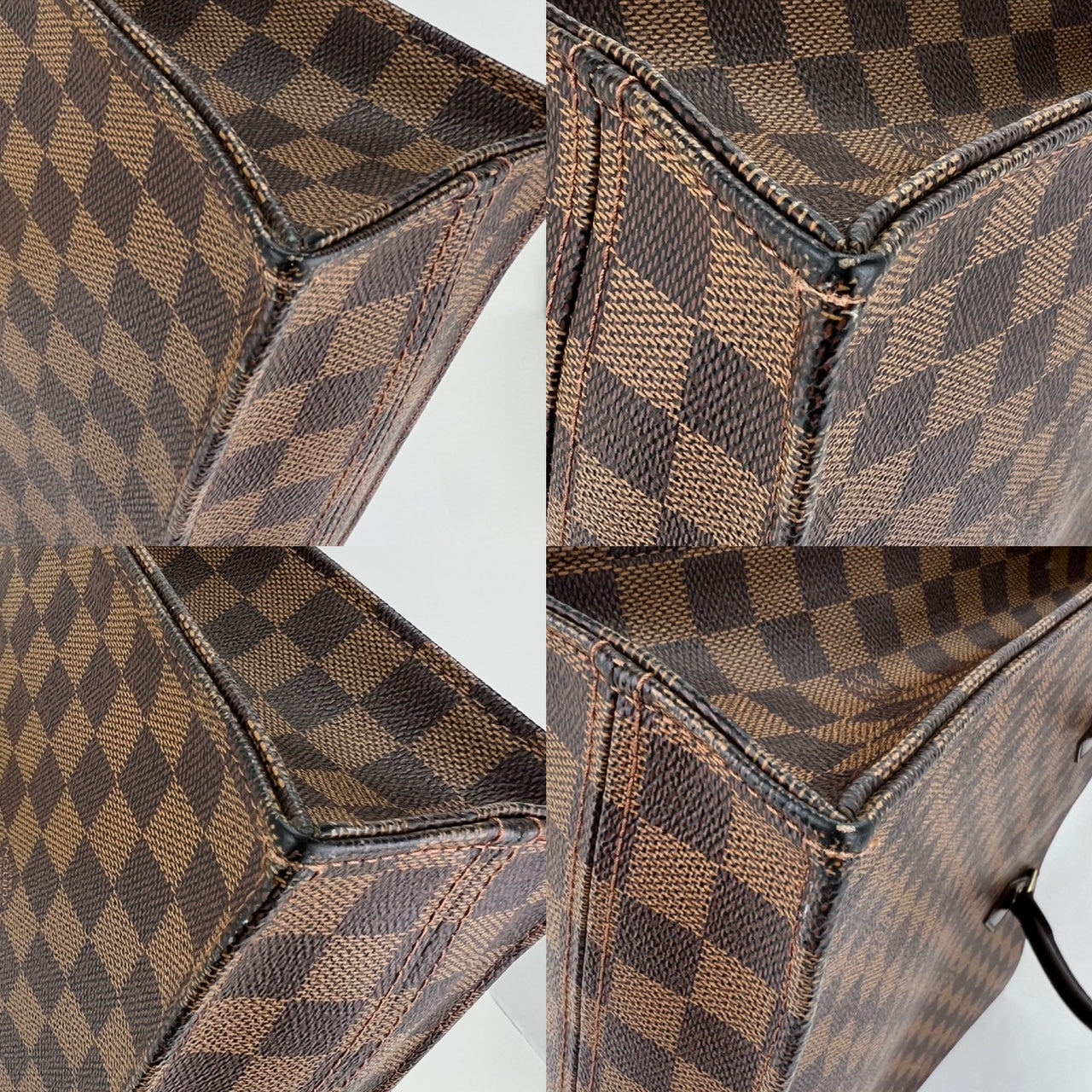 Louis Vuitton Sac Plat  Brown Damier Ebene Canvas Shopping Tote Bag