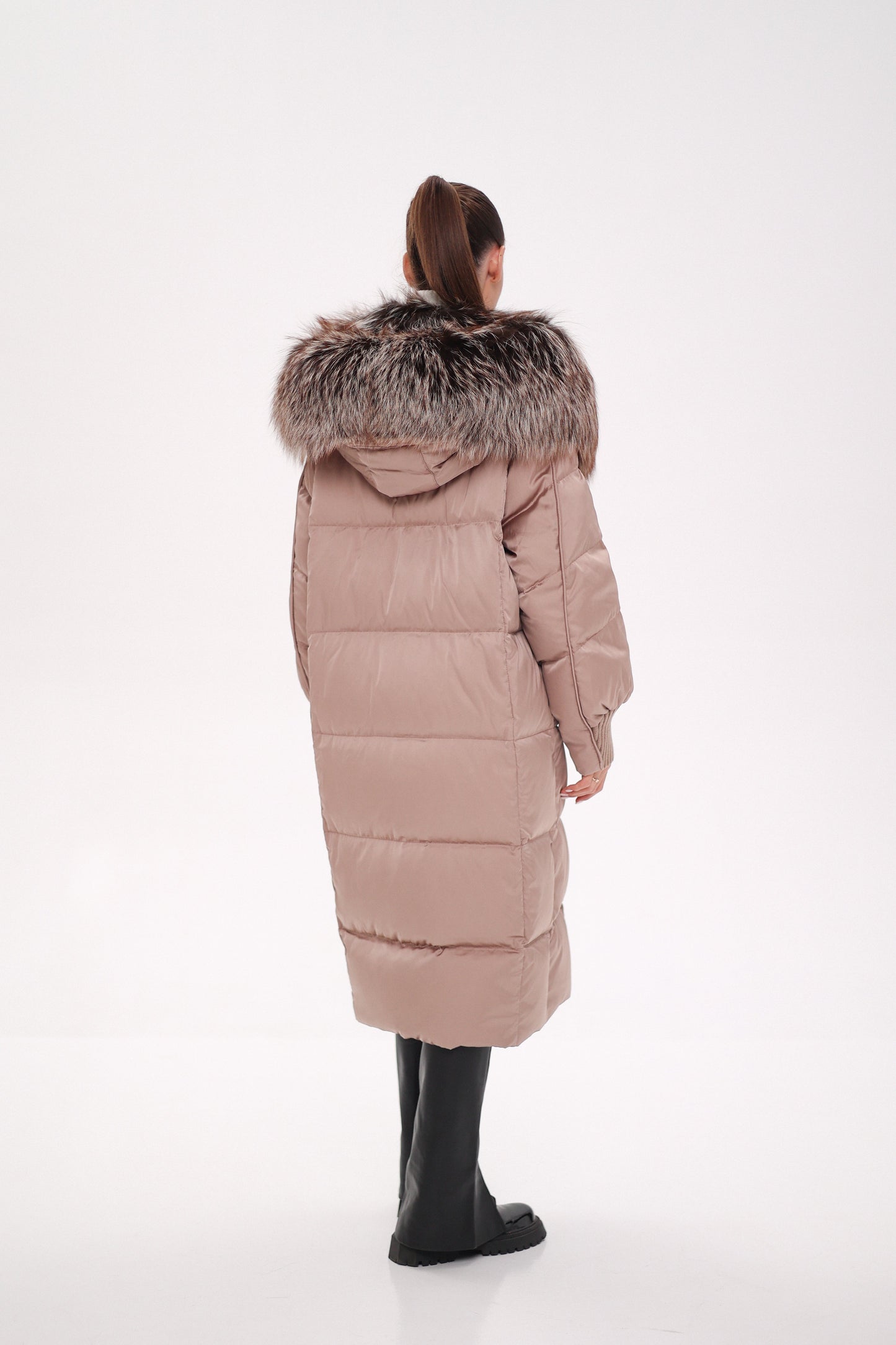 Rei Silver Fox Fully Lined Hood Down Coat in Blush
