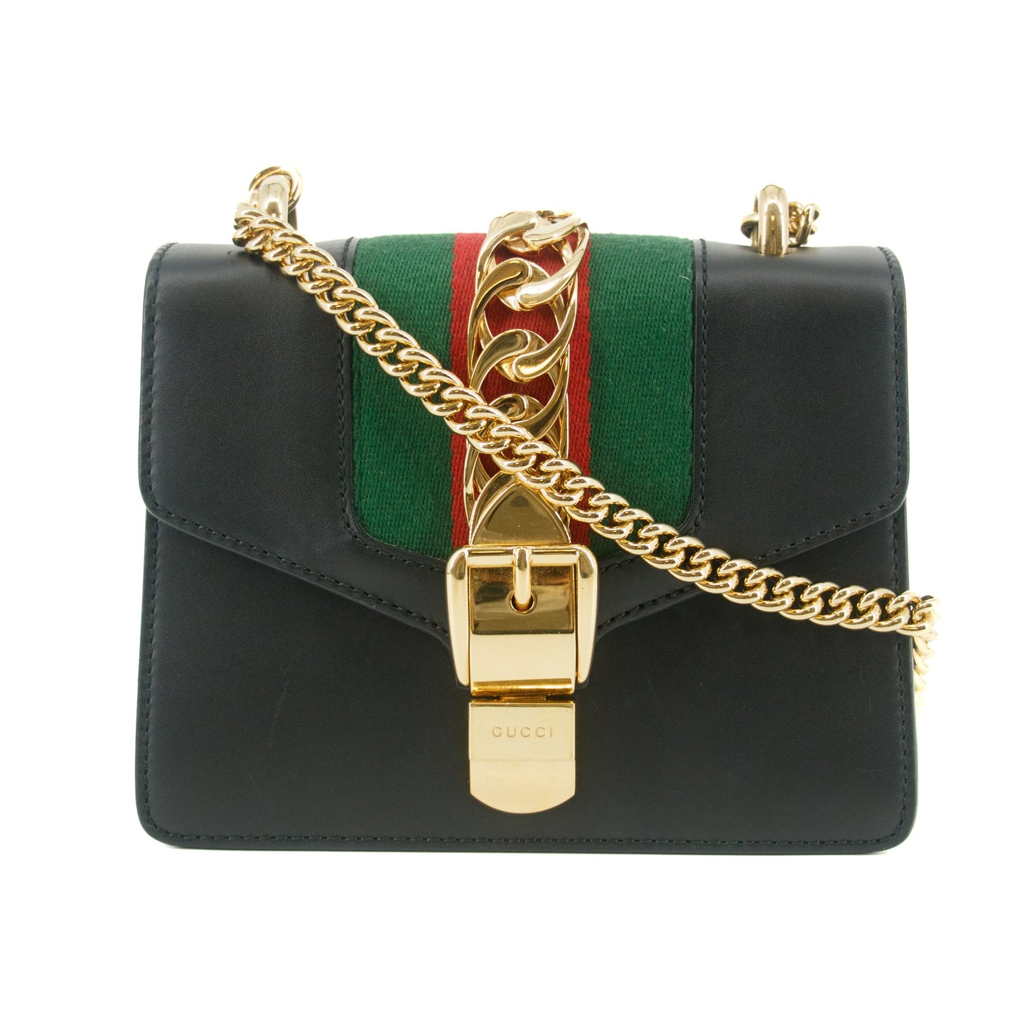 Gucci Black Sylvie  Small Chain Shoulder Bag #7691