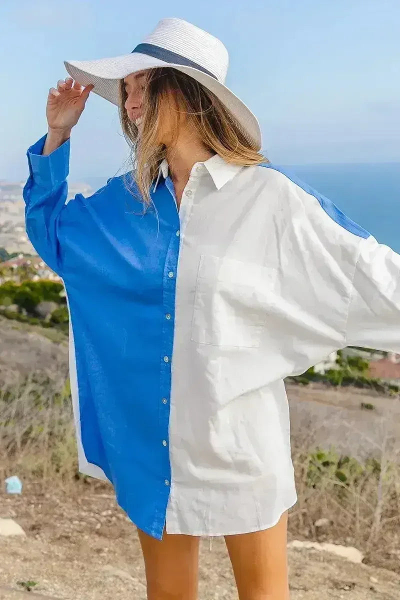 BiBi Oversized Color Block Shirt