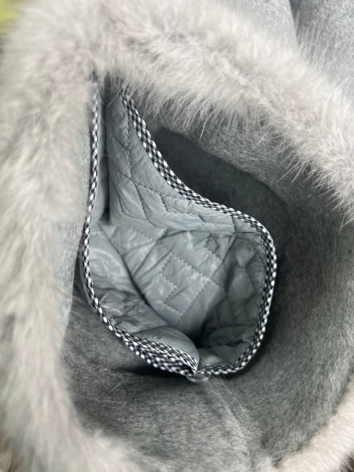 Manteau en véritable fourrure de vison scandinave et laine vierge