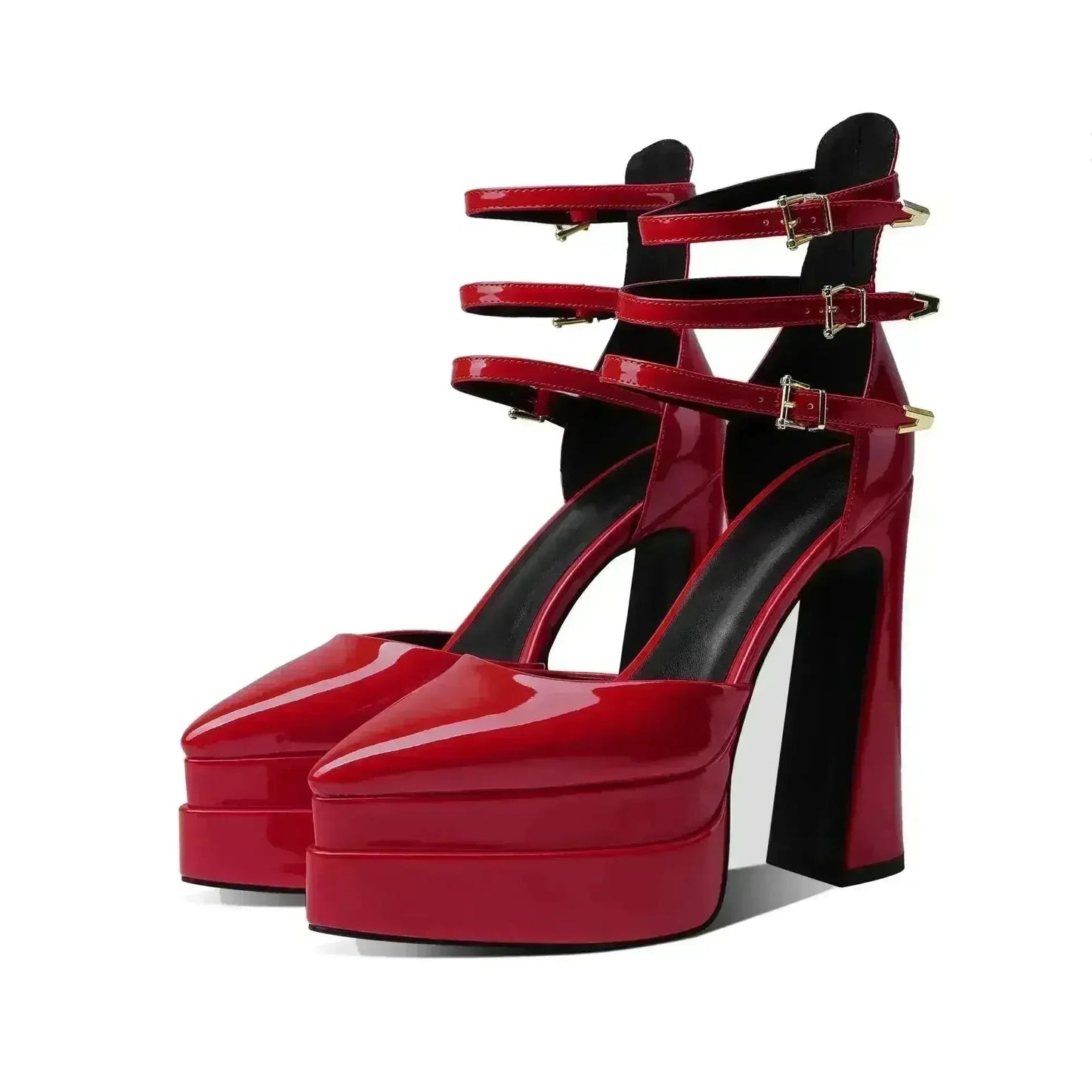 Pointed Toe High Heel Hollow Sandals - 14.5cm Platform Pumps | Femstylo