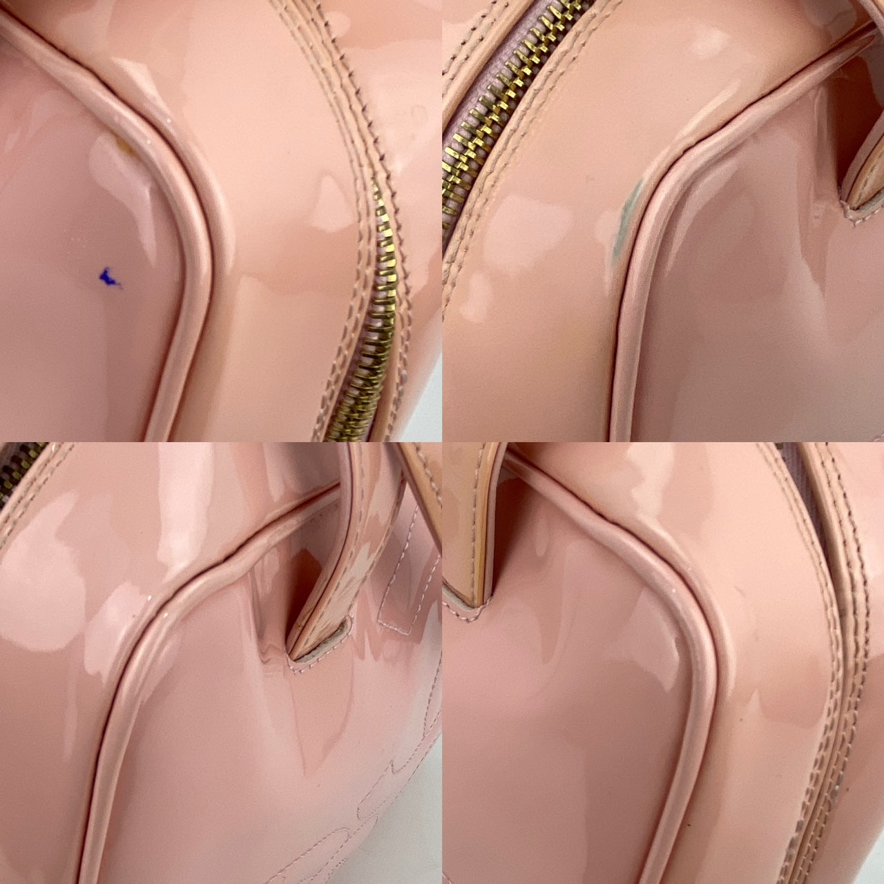 Sac à bandoulière Chanel Triple CC en cuir verni rose de taille moyenne, d'occasion