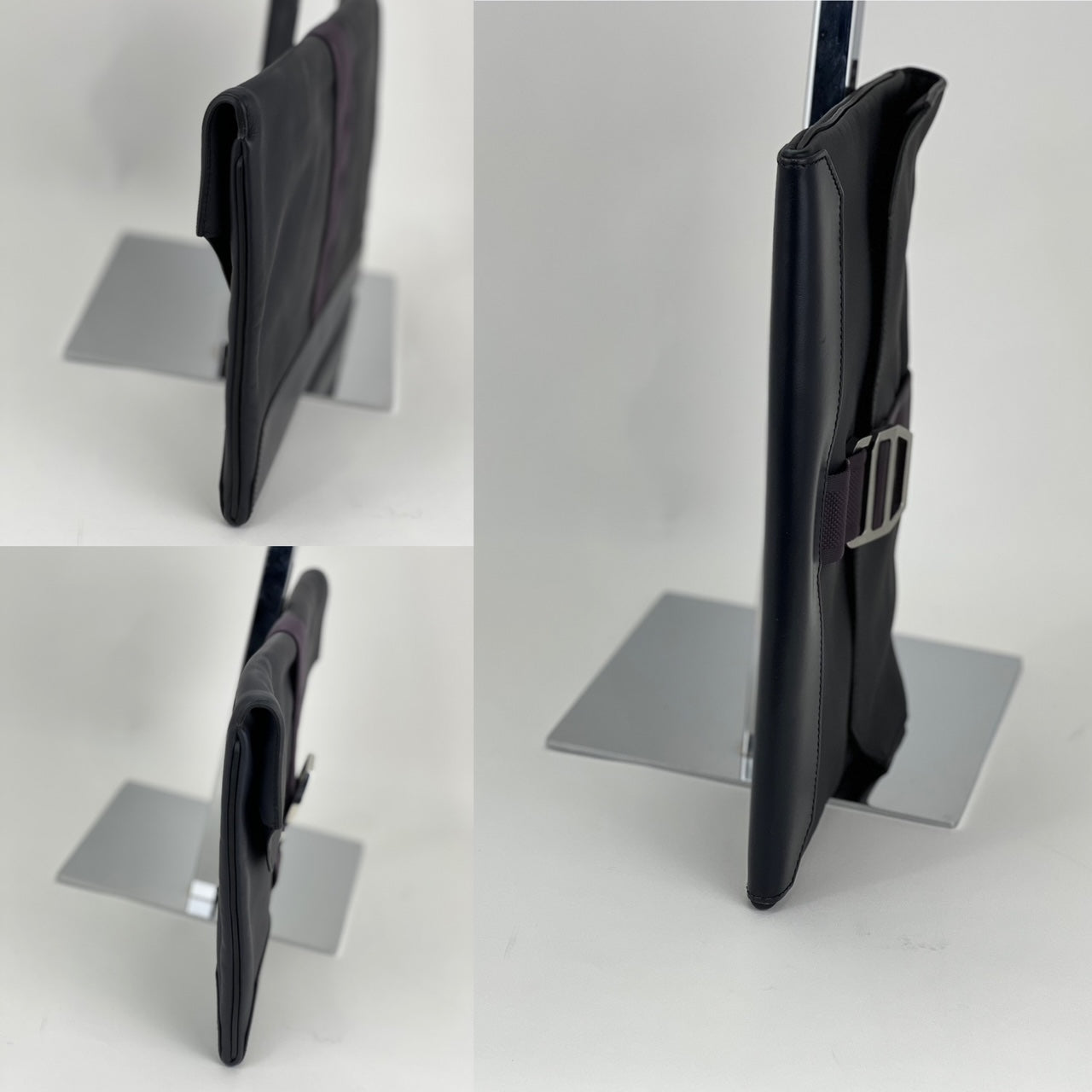 HERMÈS Messenger Cityslide Pouch Evercolor Leather Indigo Blue Clutch Preowned