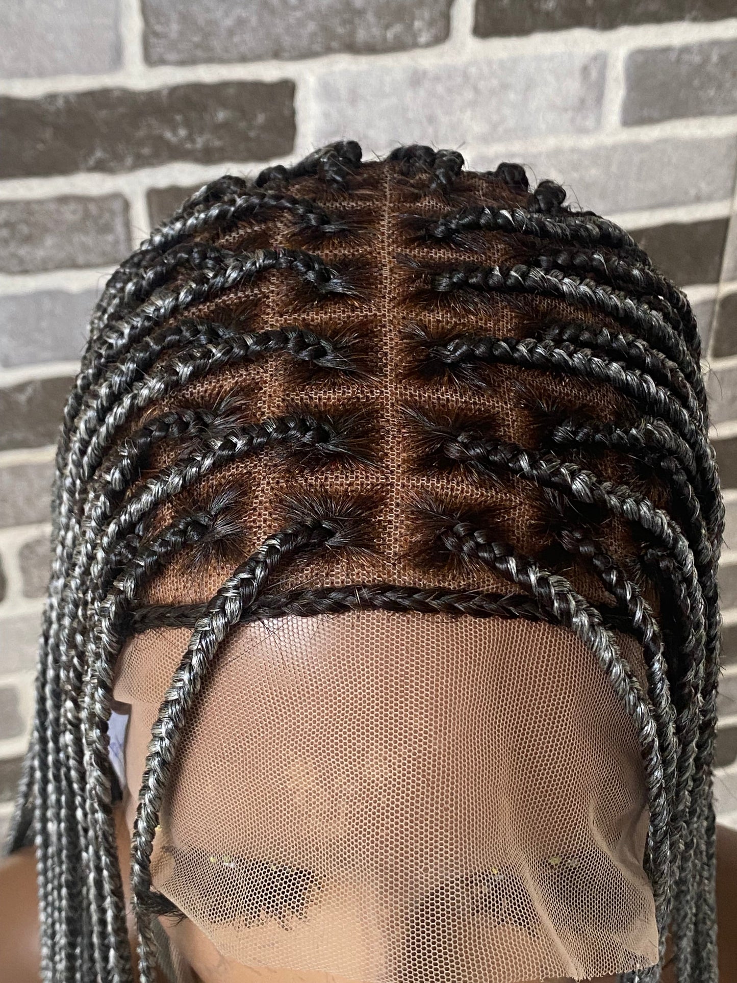 Knotless (Salt and pepper) Full lace wig