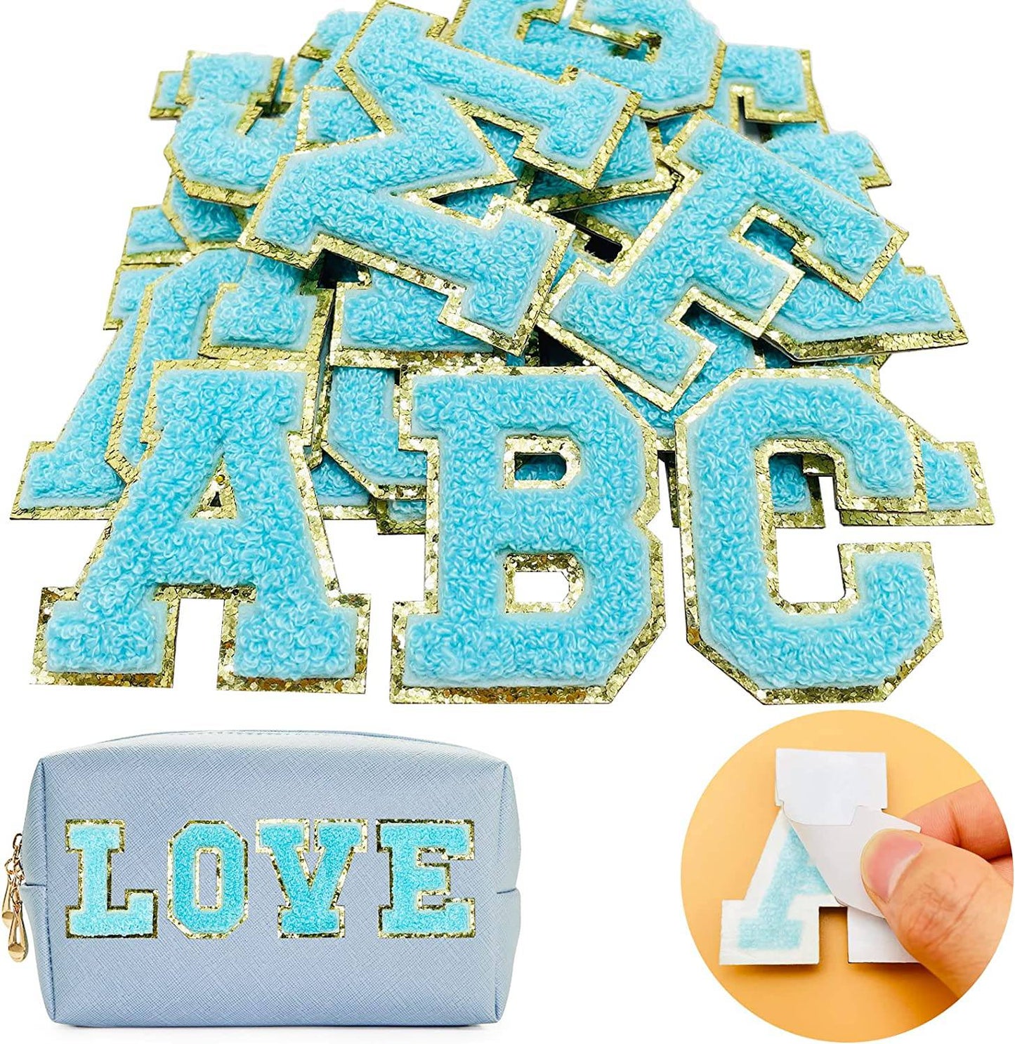 Orange Self Adhesive Chenille Letters Patches