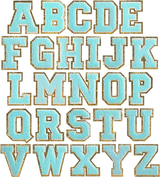 Blue Self Adhesive Chenille Letters Patches