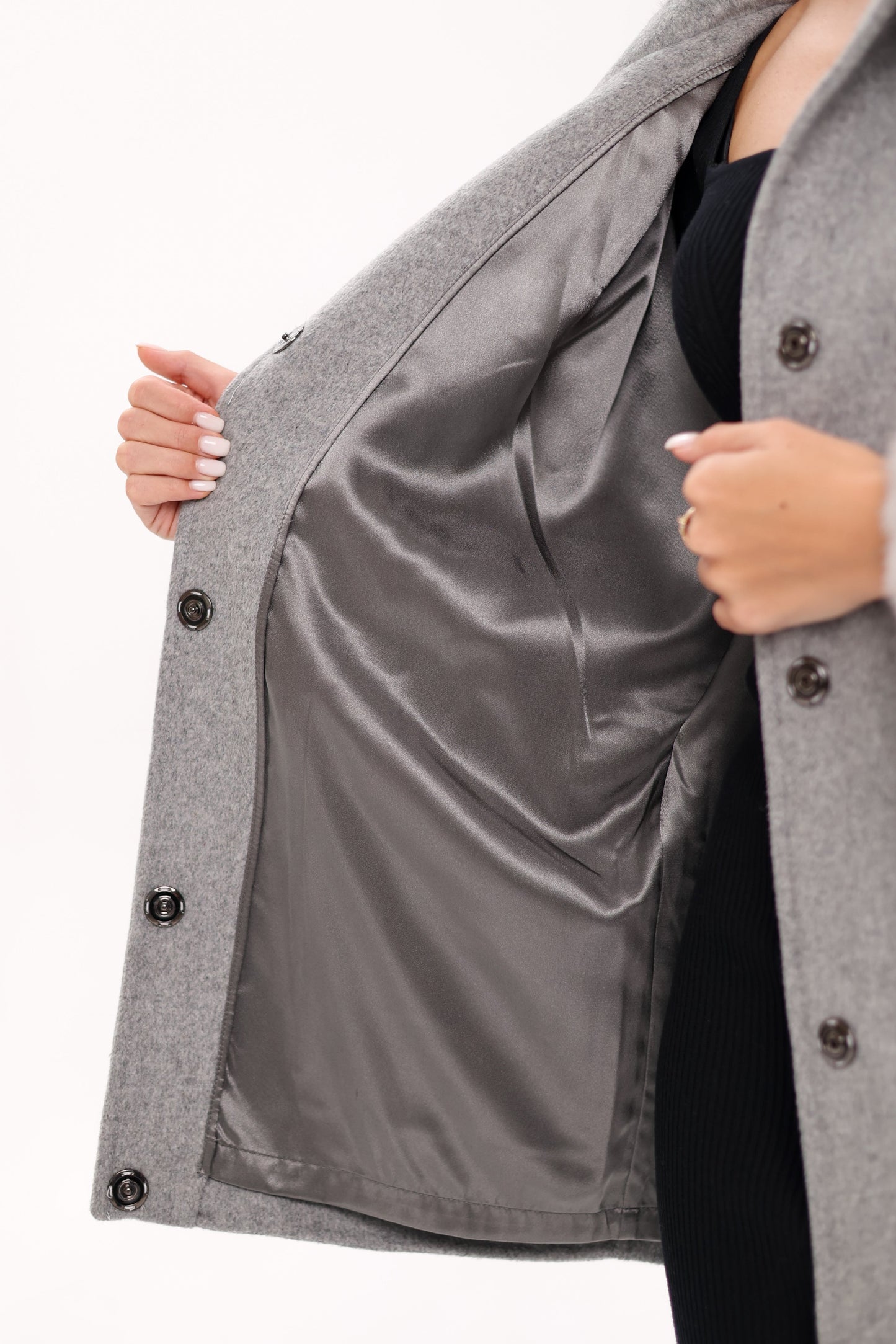 Genuine Mink Fur Virgin Wool Coat