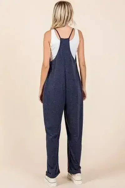 Mittoshop Sleeveless Wide Leg Jumpsuit - Patch Pocket Romper | Femstylo