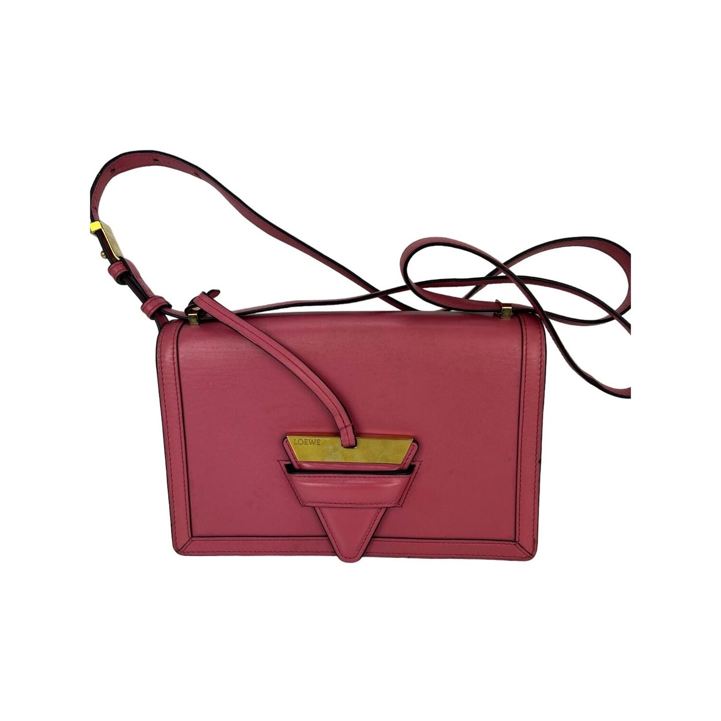 Loewe Medium Barcelona Pink Leather Shoulder Bag