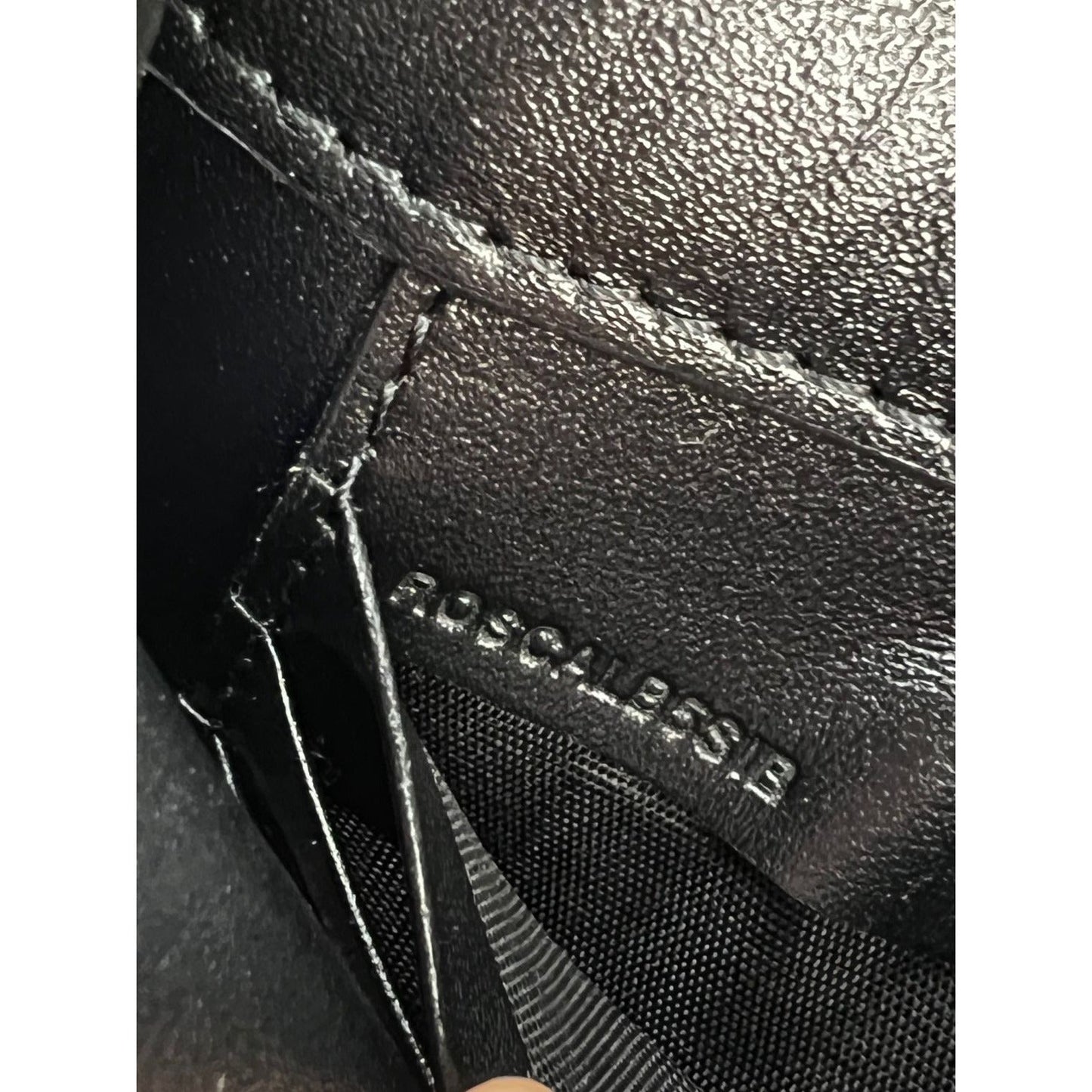 Burberry Signature Grain Leather Check Embossed Langley Black Crossbody