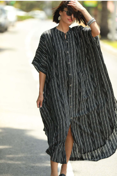 Beach Cover up Loose Button with Pocket Vacation Robe Blouse