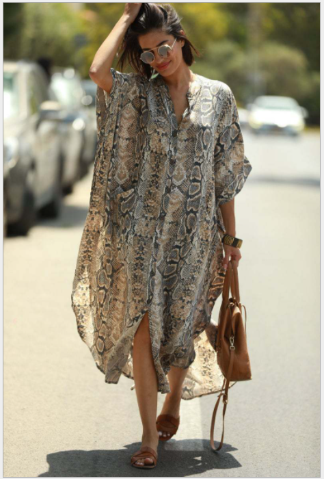 Beach Cover up Loose Button with Pocket Vacation Robe Blouse