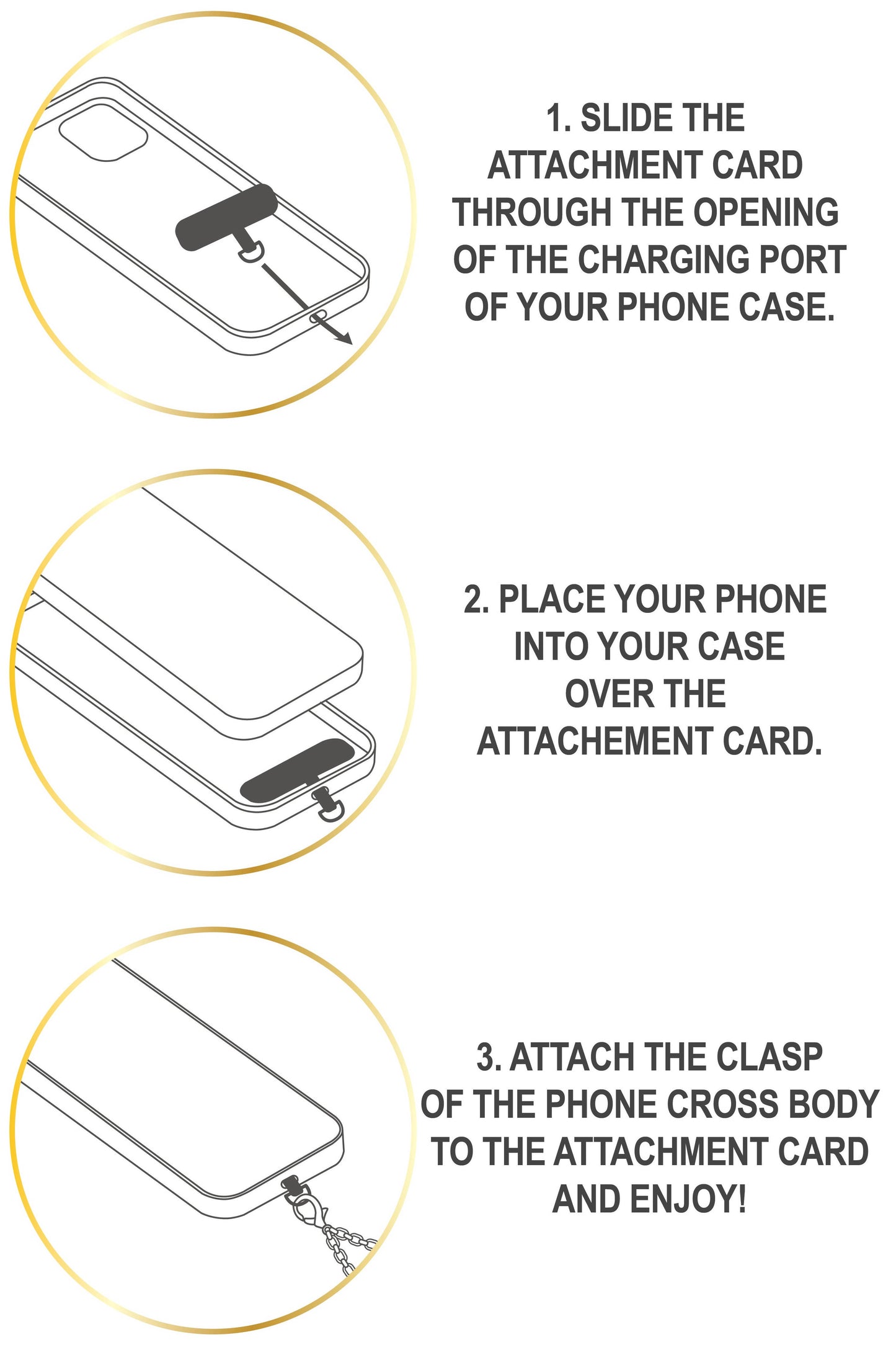 Black Elena Woven Link Crossbody Phone Strap: Black