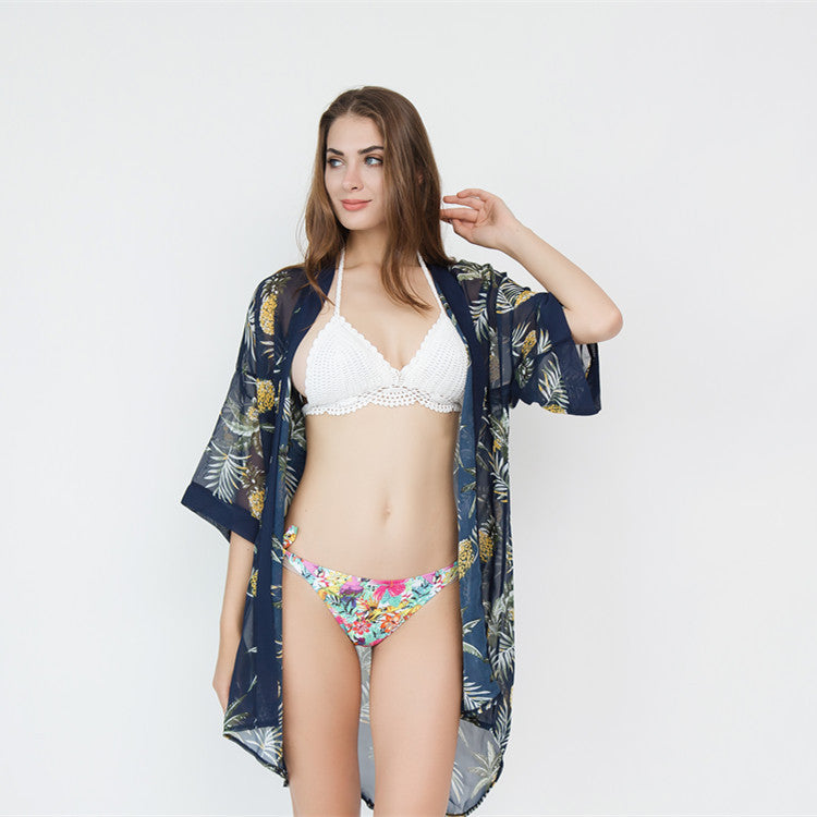 Pineapple Travel All Match Beach Sun Protection Cardigan Blouse