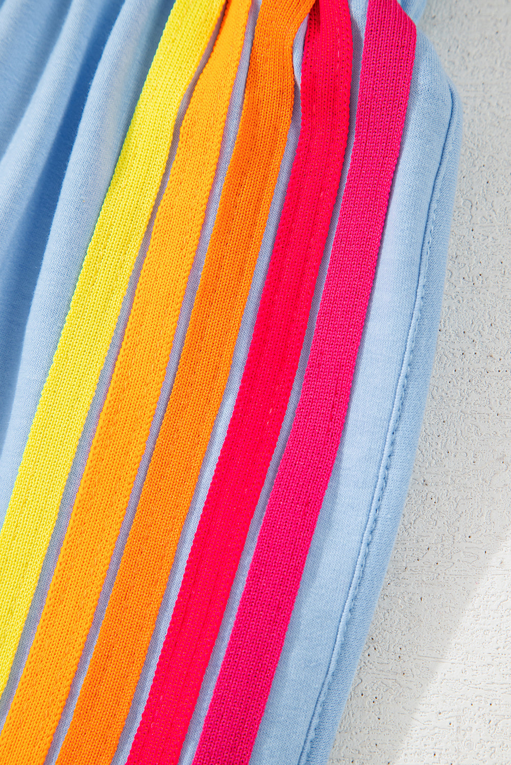 April Color Stripes Elastic High Waist Active Shorts