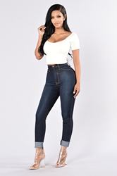 Pantalon slim taille haute extensible en denim pour l'automne et l'hiver